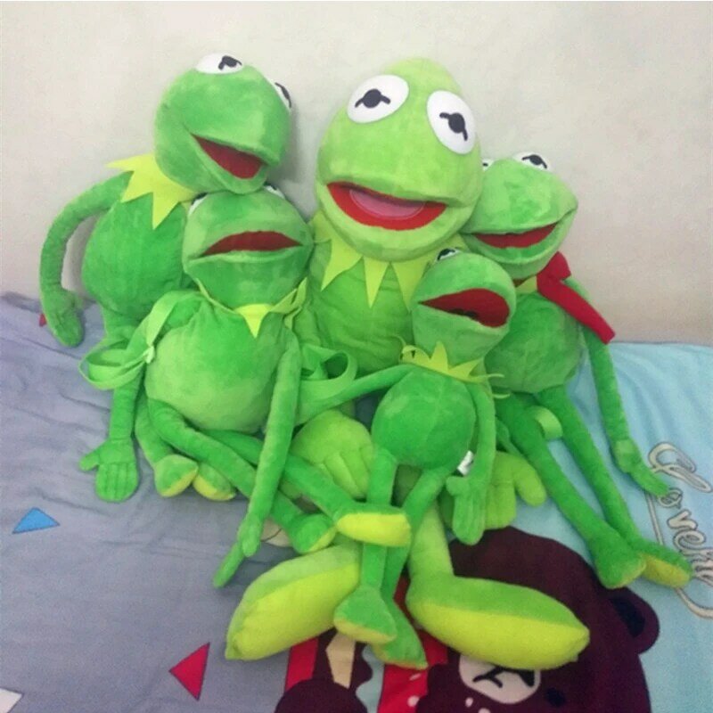 Marionnettes à main en peluche, poupée de sac à dos Kermit pour enfants, cadeaux d'anniversaire de noël