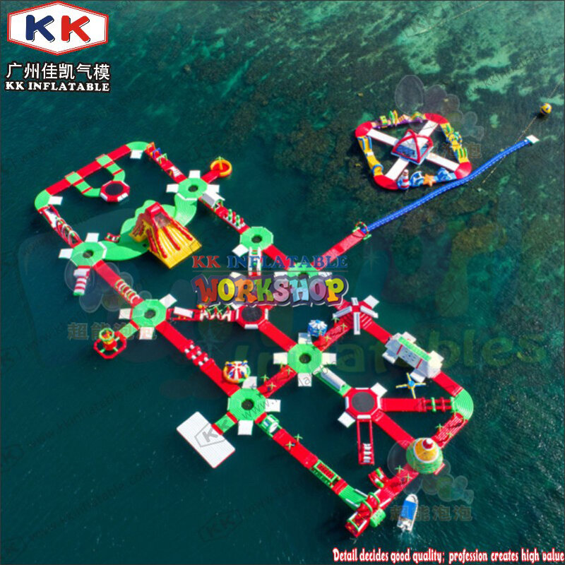 KK-Jouets d'eau flottants gonflables pour enfants et adultes, type de parc aquatique, couleur rouge et blanche