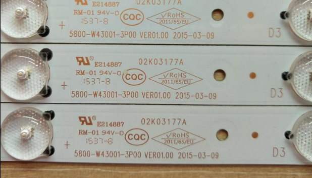 Lâmpada de Retroiluminação LED tira Para 43E3000 43E3500 43E6000 E465853 5800-W43001-3P00 VER01.00 02K03177A LG Tela RDL430WY LD0-10D