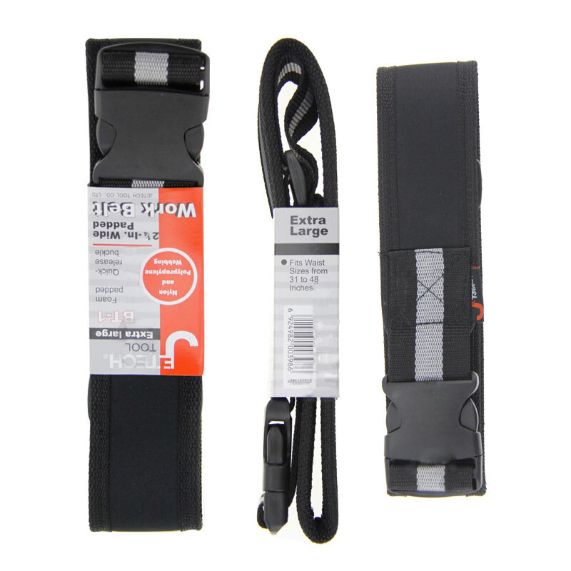 Jetech 2 – ceinture rembourrée réglable en nylon de 1/4 pouces de large pour électricien, ceinture pour outils d'entraînement de charpentier, noir pour pochette à outils