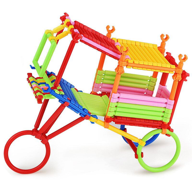 3D Building Block Model Brinquedos para Jardim de Infância Crianças, Smart Stick, DIY Educacional Fun Splicing Block Tool