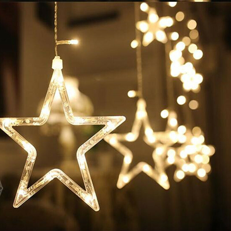 Decoraciones navideñas para el hogar, Envío Gratis, tira de luces Led para exteriores, Adornos blancos cálidos, decoración Natal, lámpara Kerst 12