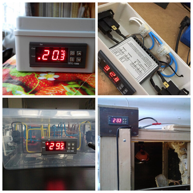 Termostato termorregulador digital STC-1000, controlador de temperatura, relé de incubadora led 10A, refrigeración por calor, 12V, 24V, 220V