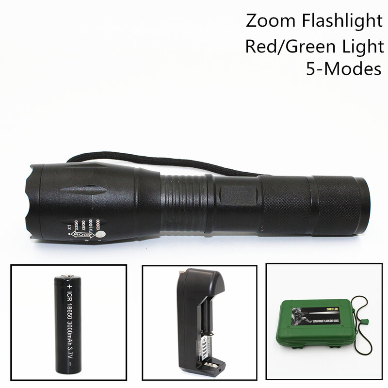 Led Zaklamp 5 Modi Instelbare Focus Licht Q5/R5 450LM Aluminium Zoom Zaklamp 18650/Aaa Lamp