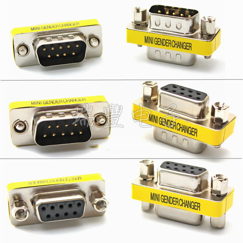 DB9 9Pin/ Female To Female/ Female to Male/ Male to Male/ Mini Gender Changer Adapter RS232 Serial Connector