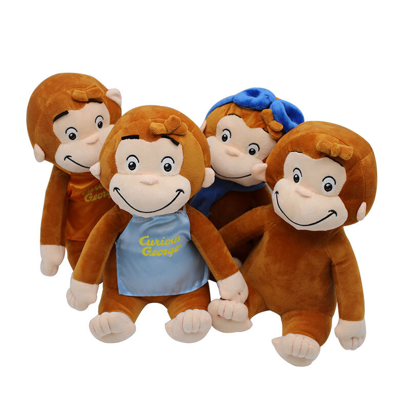 Curious George-Mono de peluche Kawaii, juguetes para niños, 30cm