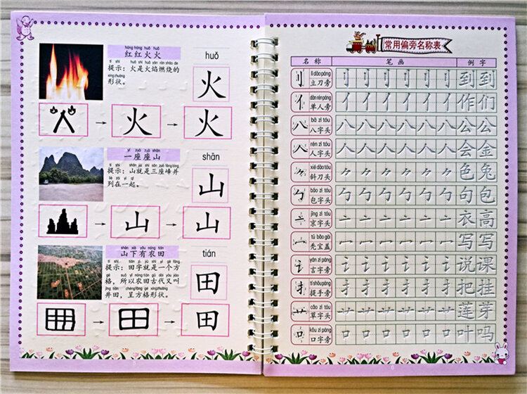 Stroke Baru dari Karakter Cina/Order dari Stroke Murid Alur Kaligrafi Biasa Praktek Naskah Kaligrafi untuk Anak-anak