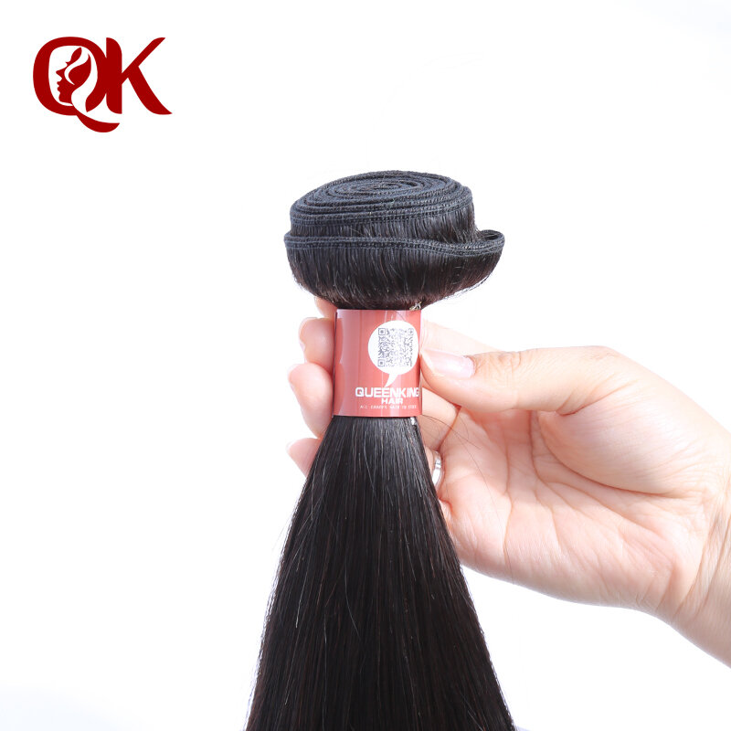 Queenking peruano cabelo humano em linha reta 3 pacotes tecer cabelo trama extensão remy cabelo frete grátis