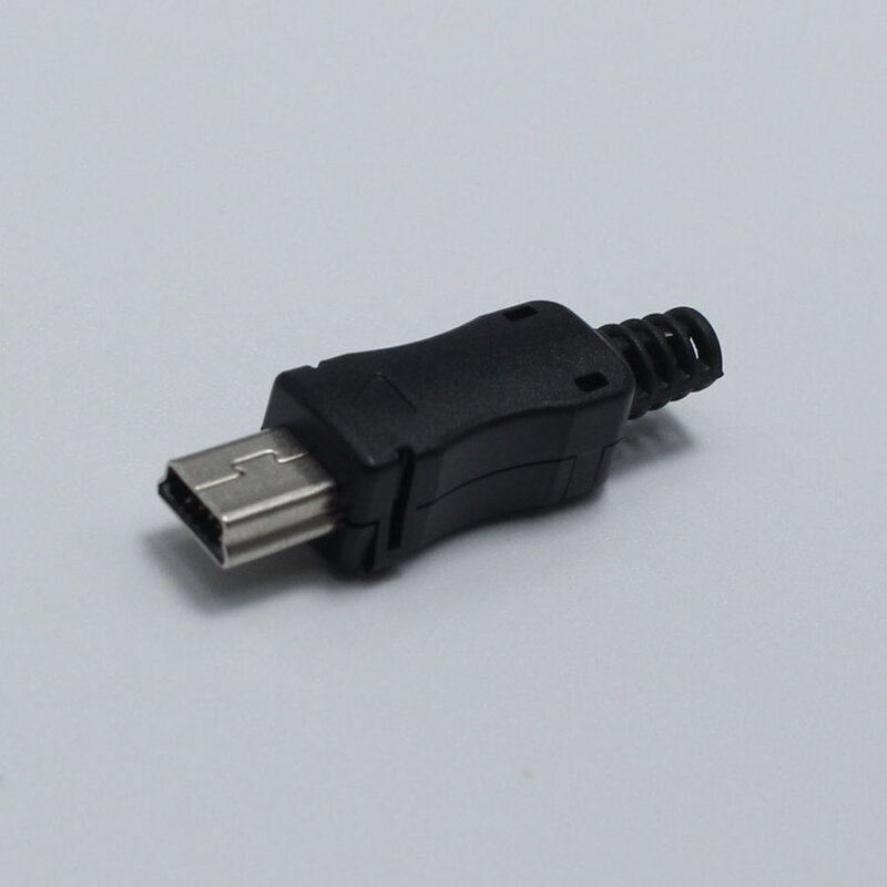 10set FAI DA TE Mini / Micro USB 5Pin di Saldatura Spina Maschio Connettore 4 in 1 90 / 180 Gradi Connettore adattatore per OD 4.0 millimetri Filo Nero