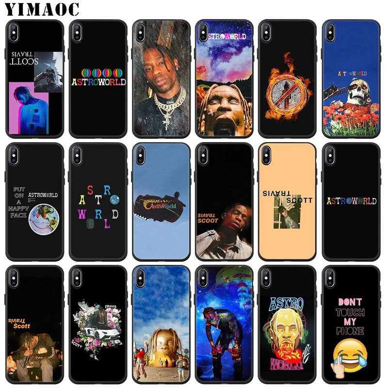 YIMAOC travis scott astroworld Soft Silicone Phone Case for iPhone XS Max XR X 6 6S 7 8 Plus 5 5S SE 10 TPU Black Cover