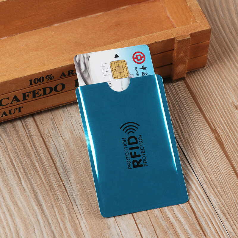 RFID 차단 리더 잠금 카드홀더 ID 은행 카드 케이스 보호, 알루미늄 금속 스마트 도난 방지 신용카드 홀더 카드홀더, 5 개