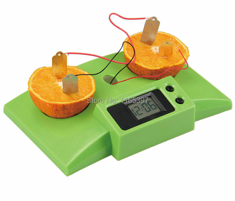 Filhos adolescentes crianças modelos experimentais de ciências da educação científica materiais de brinquedo frutas de geração de energia elétrica experime