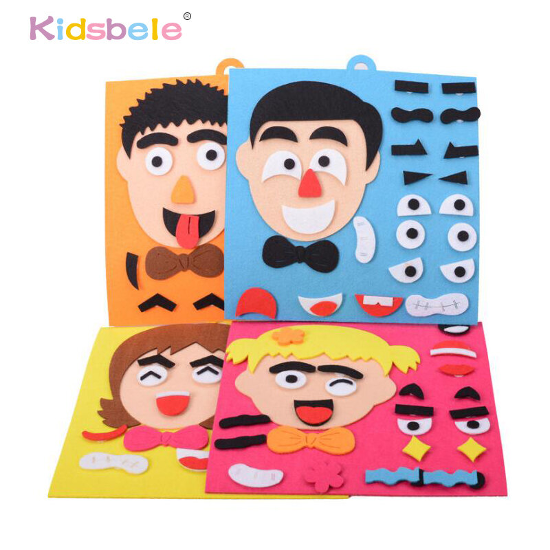 Puzzle d'expression qualifiée ale créative pour enfants, changement d'émotion, jouets de bricolage, ensemble d'apprentissage amusant, 30cm x 30cm