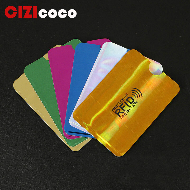 2PC New Aluminum Anti Rfid Reader Blocking Bank Credit Card Holder Protection New Rfid Card Reader Metal Credit Card Holder