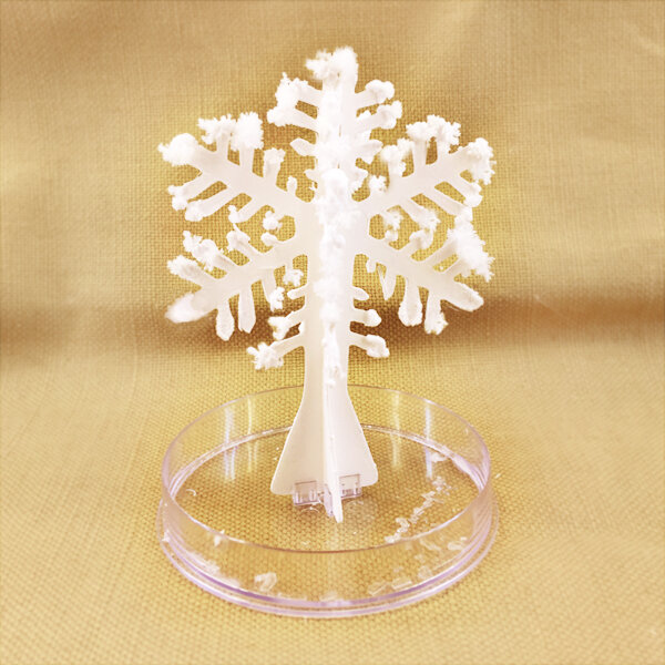 2019 12Hx8Dcm สีขาว Magic ปลูกกระดาษ Snowflake Tree Mystical เกล็ดหิมะกระพือคริสตัลเกล็ดหิมะต้นไม้เด็กของเล่นตลก