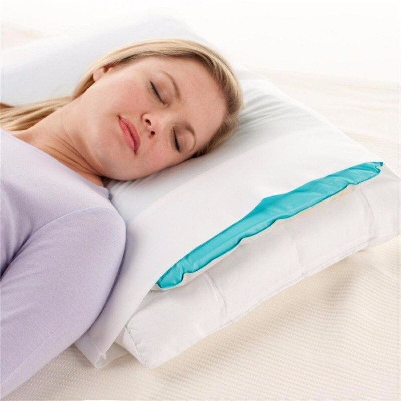 1pc gelo frio travesseiro legal hipoalergentic não-tóxico ajuda almofada alívio muscular dormir esteira viagem travesseiros pescoço água azul