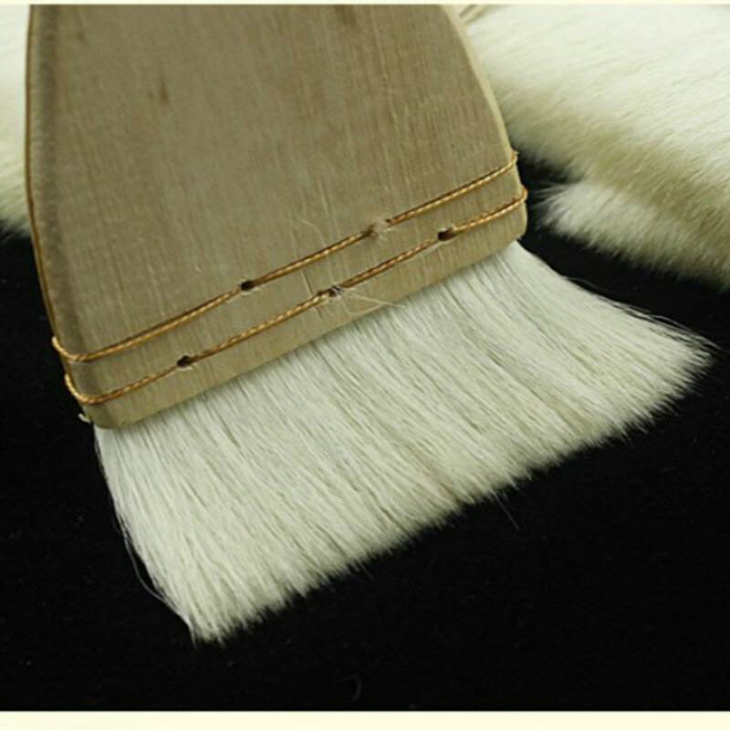 Pinceles para pelo de lana de alta calidad, cepillo de pintura de placa de lana pura de 3,5 cm/4cm para pintura al óleo, suministros de Arte de acuarela, 10 unids/paquete