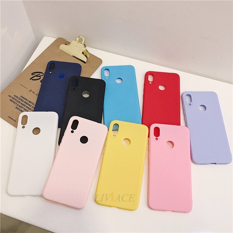 Matte Silicone Phone Case On For Huawei Honor Play 8x 10X 8A 8C View 20 v20 8 9 10 Lite 7x 7s 7a 7c Pro V10 Candy Color Cover