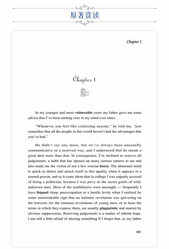 Nieuwe Collectie De Great Gatsby: Engels Boek Voor Volwassen Student Kinderen Gift Wereldberoemde Literatuur Engels Originele