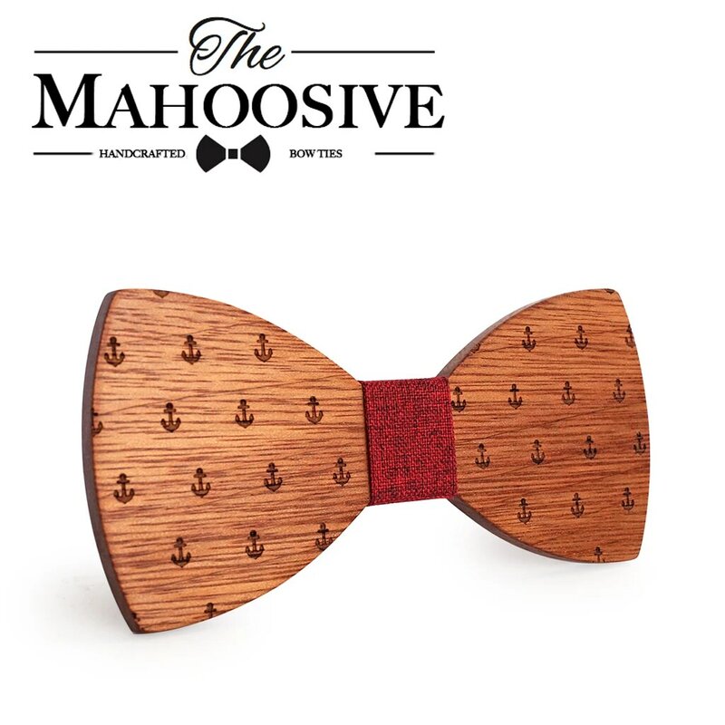 MAHOOSIVE-pajaritas de madera clásicas de capitán, lazo de mariposa de madera, Gravatas, corbata