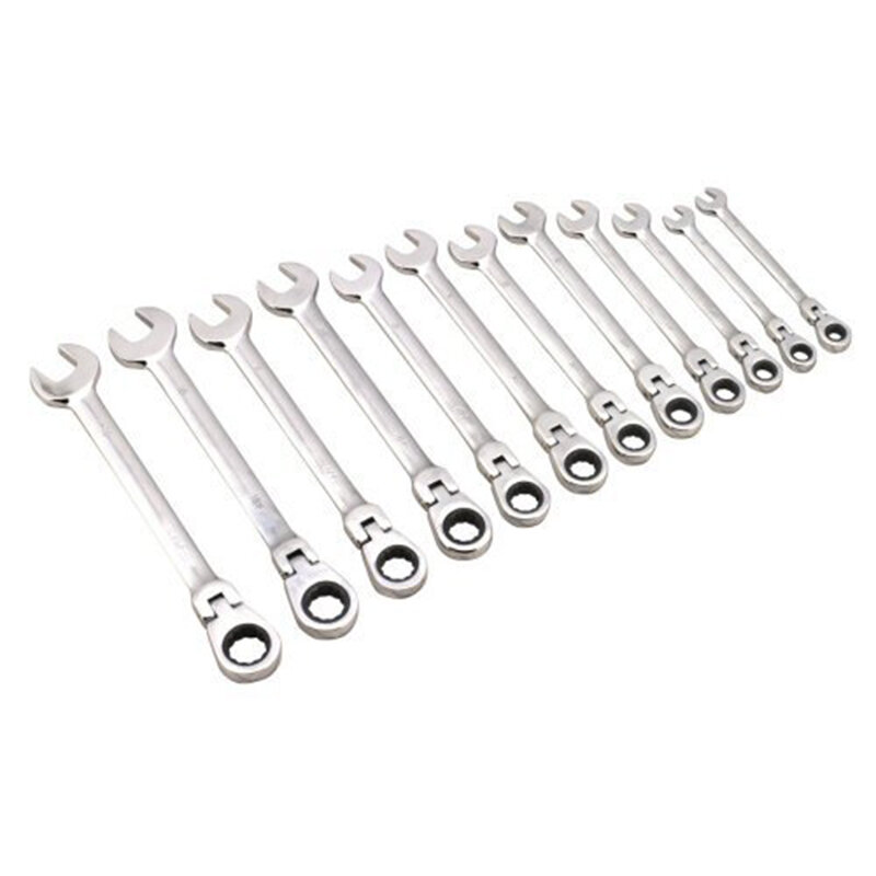 Free Ship 1pc 6-32mm Crv Flexible Ratchet Spanner Combination Head Wrench Adjustable Hand Tools For Car