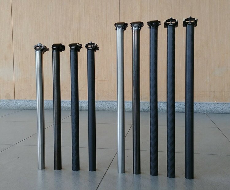 (H & h) titânio/carbono espigão 520mm/600mm para brompton pikes 3sixty