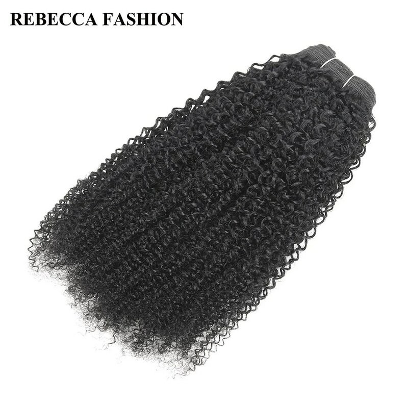 Rebecca Braziliaanse Remy Menselijk Haar Weave 1 Bundel Afro Kinky Wave Zwart Bruin Voor Salon Hair 1 # 1B #2 #4 # Vergoeding Verzending 100G