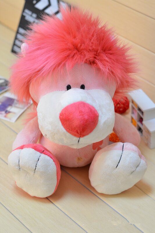22cm/35cm bonito rosa leão brinquedos de pelúcia boneca animal de pelúcia alta qualidade conforto brinquedos presente aniversário para crianças e11001
