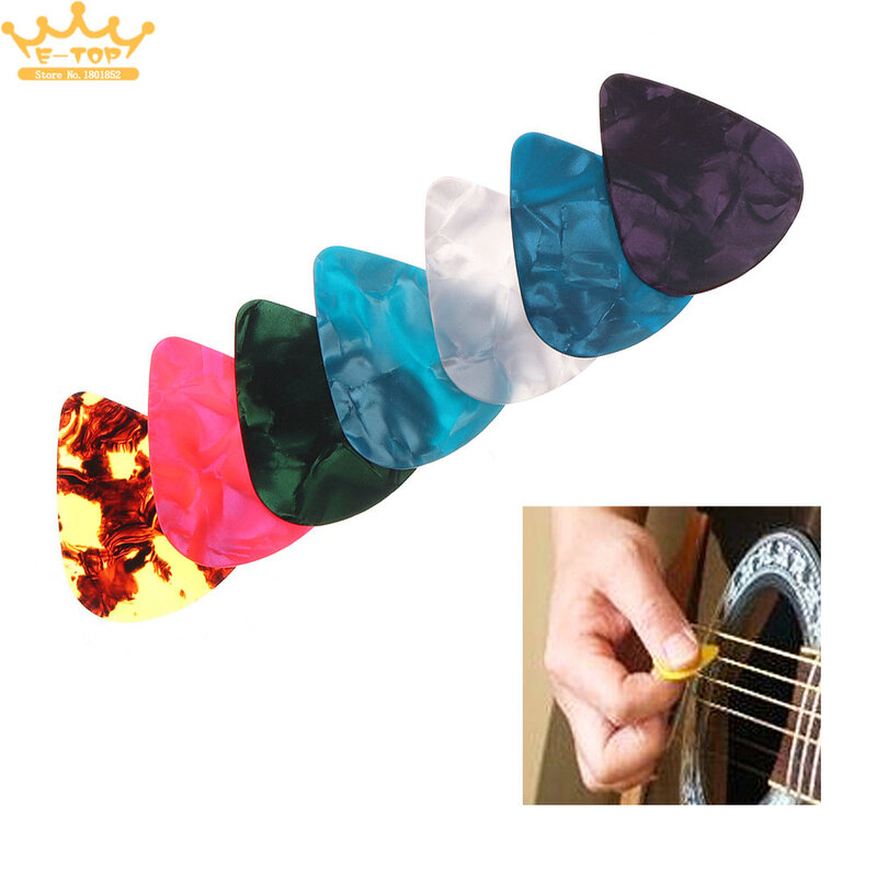 1 pièces guitare joueur coloré guitare pics Multi ABS Plectrum plumé chaîne Instrument accessoires