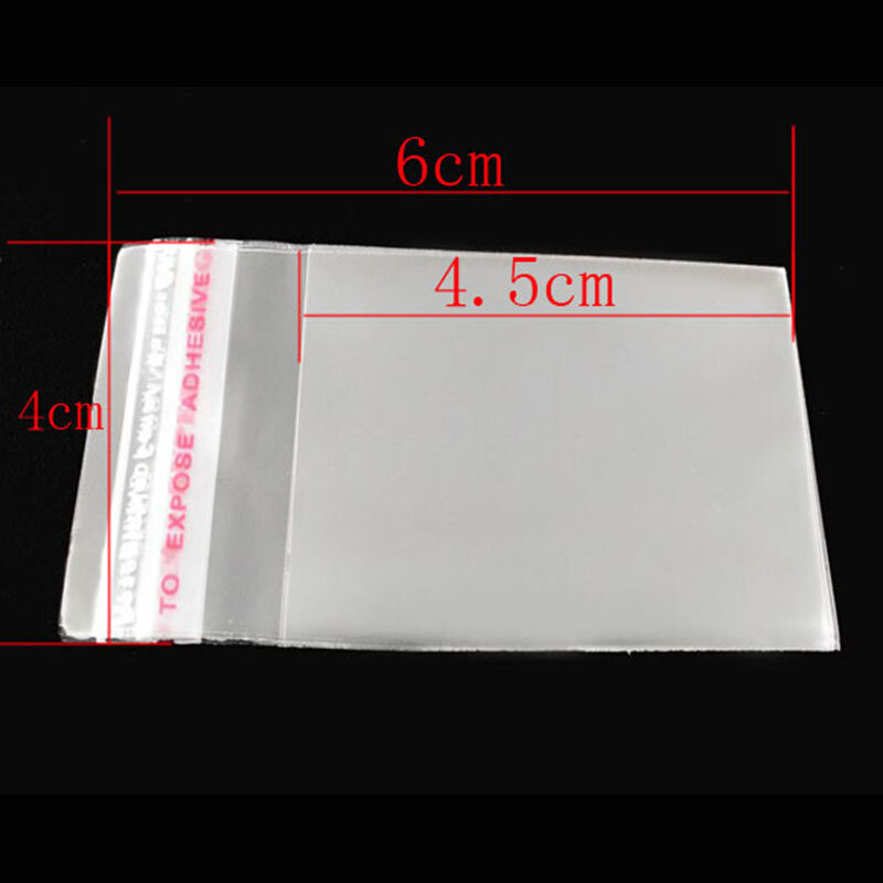 ドリーンボックスホット-200個の透明な粘着シールビニール袋6x4cm (b04010)