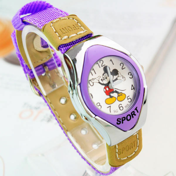 2109 Moda Mickey Tecido Strap Catoon Relógios Para Menina Menino Estudante Boa Qualidade Quartz Sports Casual Relógios das Crianças
