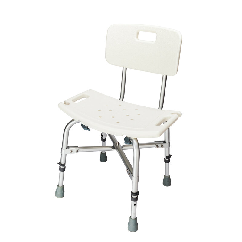 Heavy-duty Elderly Bath Shower Bench Chair Aluminum Alloy Medical Bath Seat Stool with Backrest Bathtub Chair for Old - US Stock