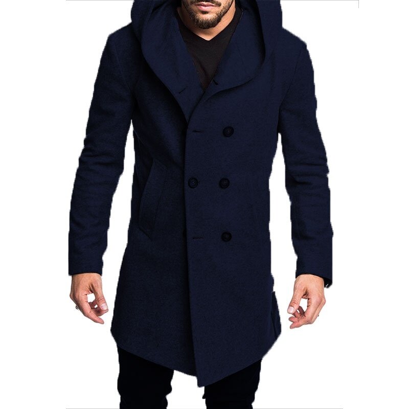 casaco preto masculino longo