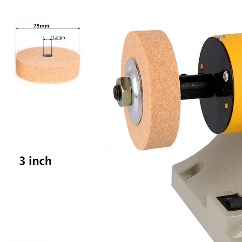 Disco abrasivo para pulir discos, rueda de lana de nailon para trabajar el Metal, 3 ", 75 * ID10mm, 3 unids/lote