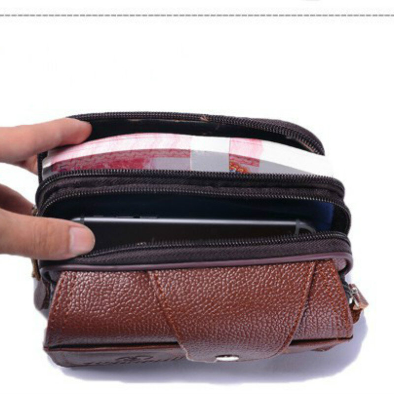 Kunden spezifische Tasche neue pu Leder Vintage Hüft tasche Multifunktion stele fon Münze Hüft tasche tragbarer Gürtel Outdoor Brieftasche Männer Frauen