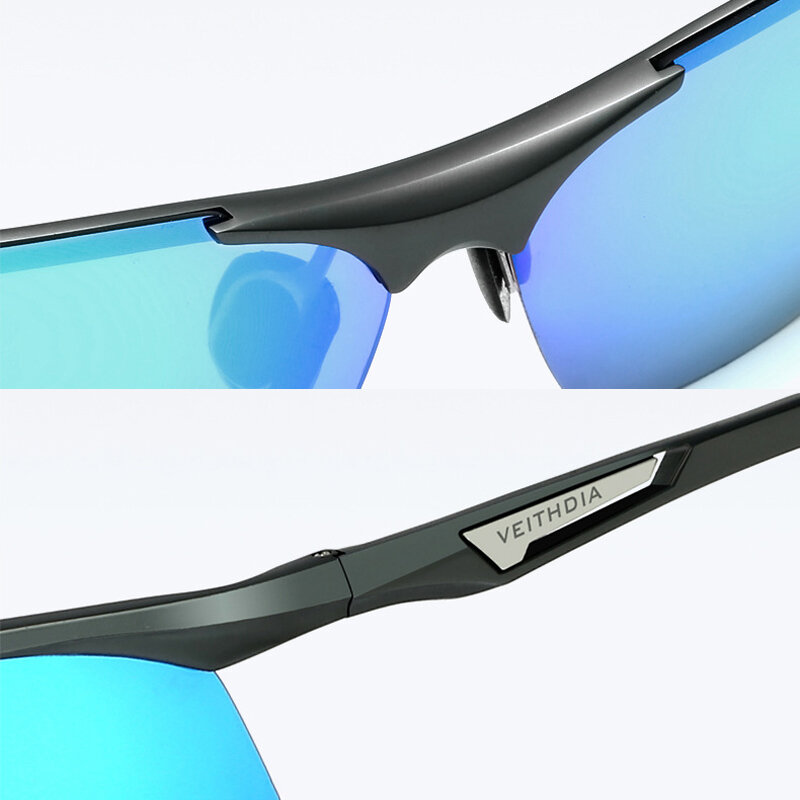 Мужские алюминиевые солнцезащитные очки VEITHDIA, поляризационные линзы UV400, зеркальные очки для спорта, велоспорта, уличные очки, аксессуары 6562