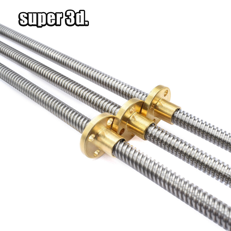 T8 Gewindes pindel kabel 4mm/2mm/8mm Durchmesser 8mm Abstand 2mm Länge 500mm Trapez spindel schraube mit Messing kupfer muttern