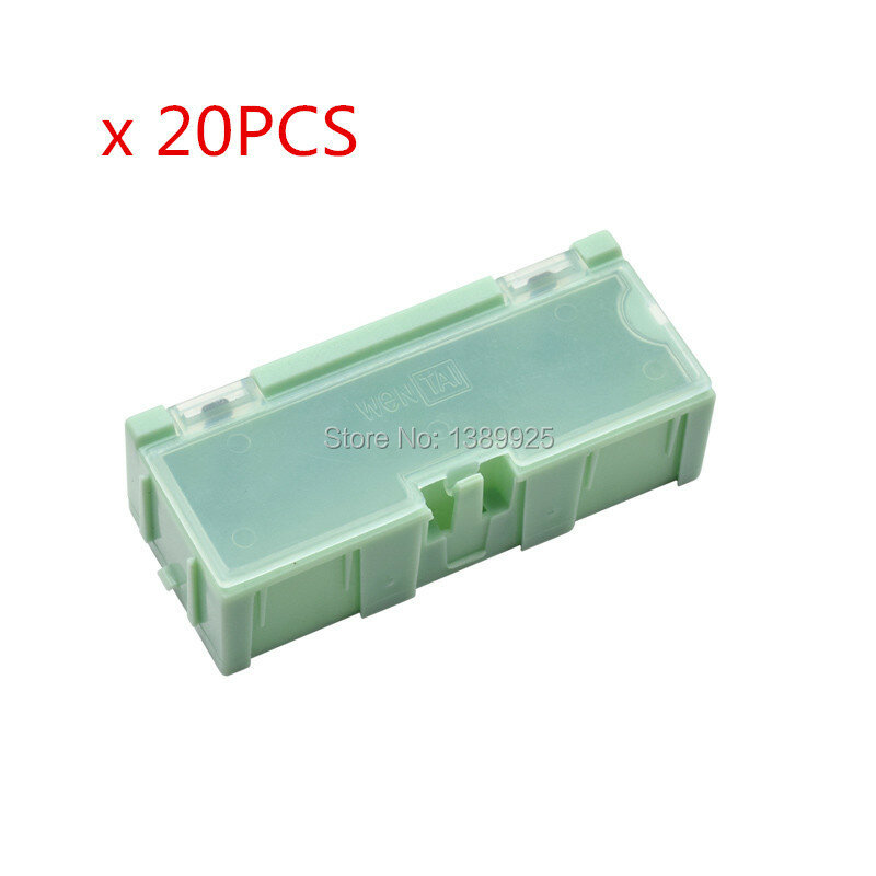 Boîte de rangement de composants électroniques SMT, 20 pièces/lot #2, résistance à condensateur verte, Mini boîte de rangement de bijoux pratiques