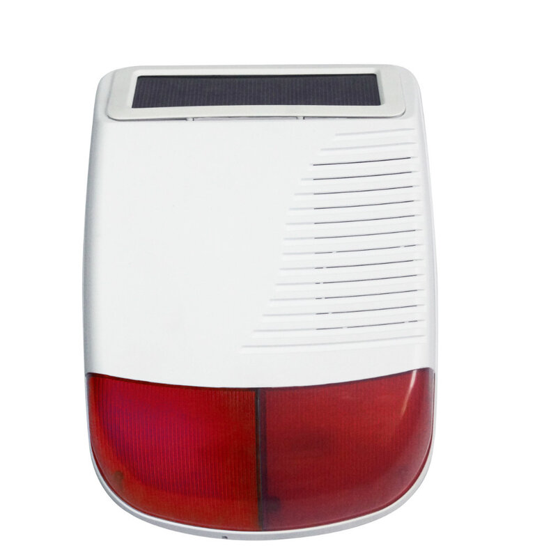 GZGMET-sirena inalámbrica alimentada por energía solar para exteriores, sirena de seguridad personal a prueba de agua, 433MHZ, para sensores, todo tipo de sistema de alarma