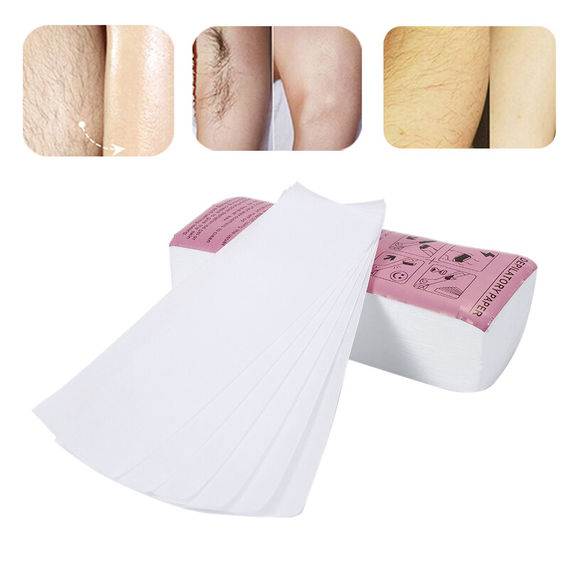 100 Uds herramienta de depilación, depiladora de papel no tejido, depilación cera para mujeres, almohadilla de tiras de depilación, depilación piernas suaves