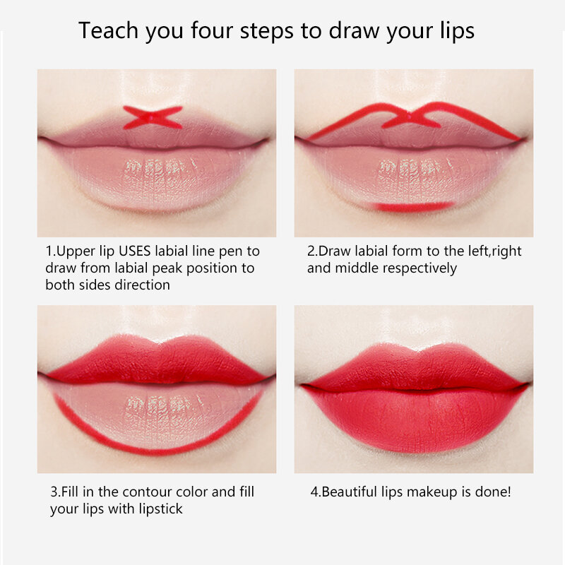 8 Kleur Matte Lippenstift Lip Liner 2 In 1 Merk Make-Up Lipstick Matte Duurzaam Waterdicht Naakt Rode Lippenstift Lippen Make up