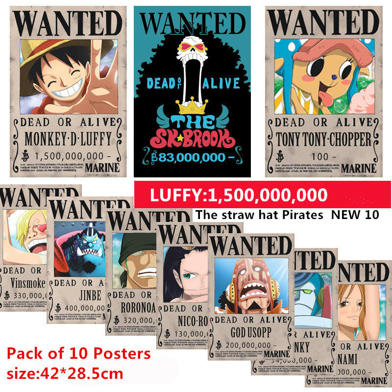 10 Pcs Lot One Piece Wanted Posters Newest Anime Poster Onepiece Luffy Ace Jinbe Nami Chopper Robin Zoro Sanji Usopp Franky Toys Bestdealplus - nami and luffy roblox