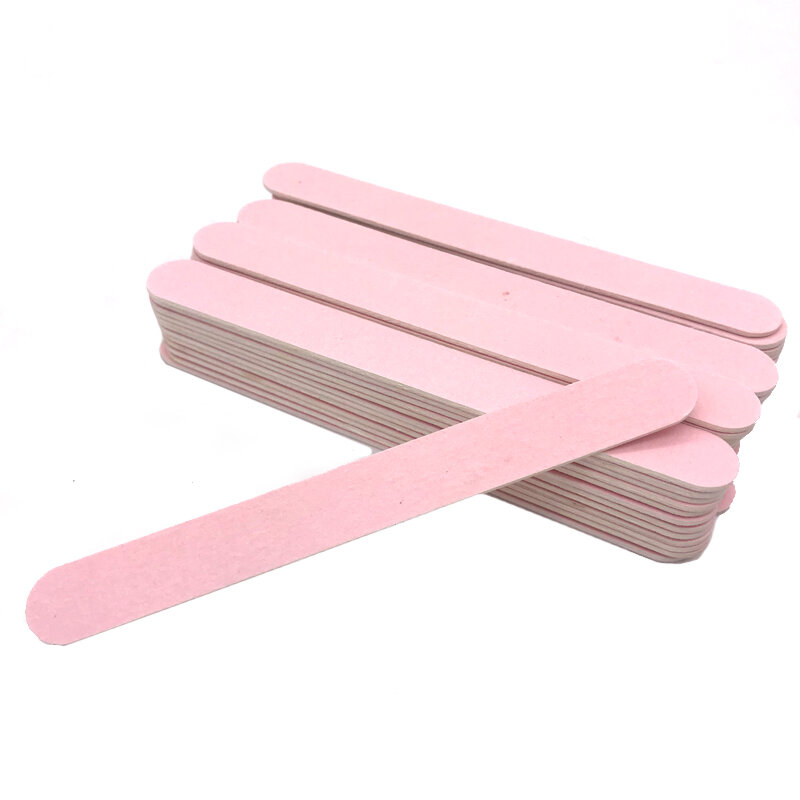 10Pcs Wooden Nail Files For Manicure 240/240 Grit Pink Sandpaper Sanding Nails File Buffs Buffing Nail Care Tool Slim Disposable