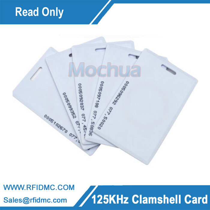 EM4100ยาวระยะทางอ่านเท่านั้น RFID หนา,125Khz Clamshell Card 125Khz บัตรหนา