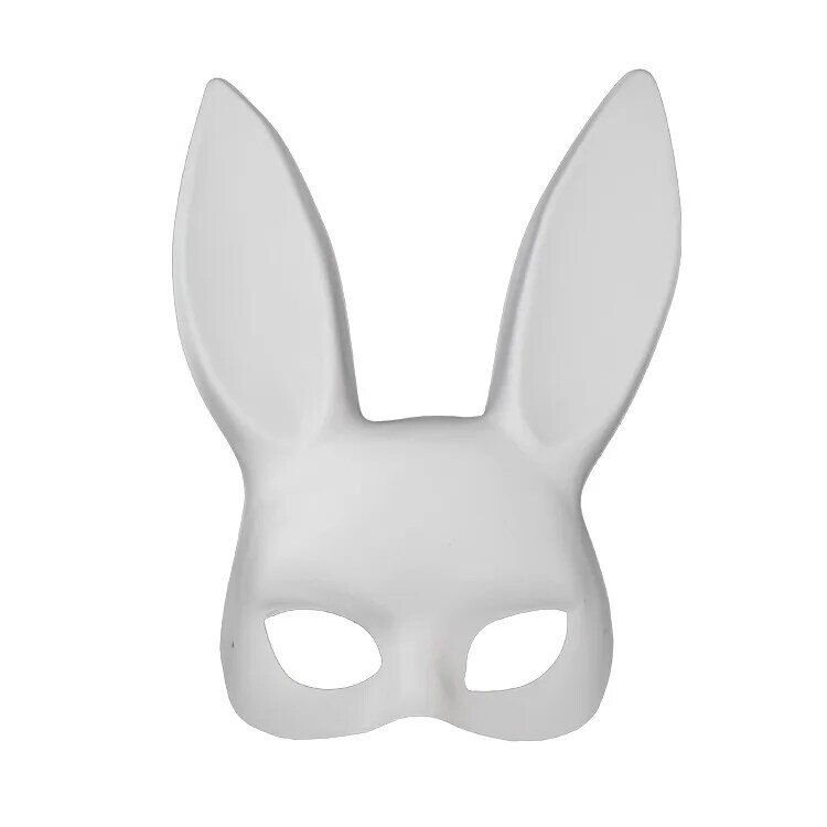 Halloween kostiumy dla kobiet dziewczyna Sexy uszy królika maska czarny kostium Bunny długie ucho Bondage maska taniec maski na maskaradę