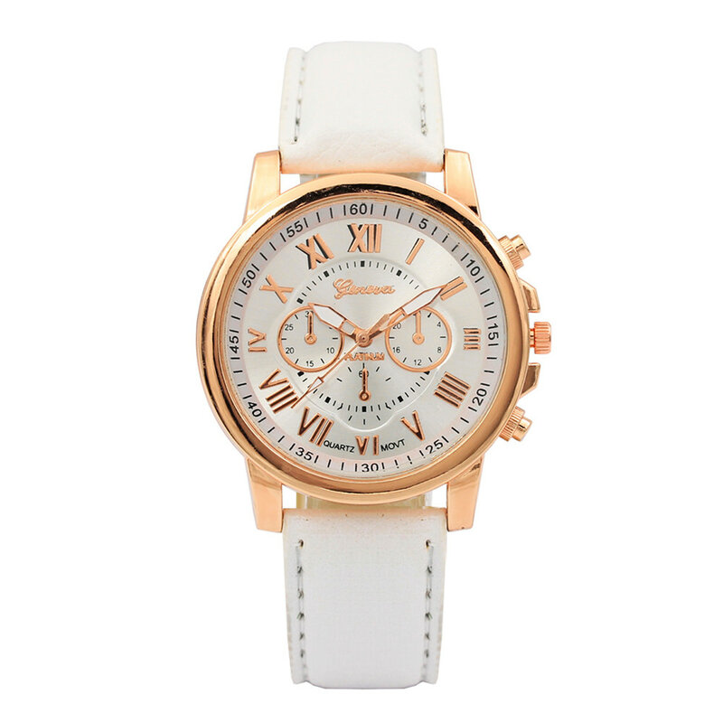 Neue Top Luxus frauen Uhr Römischen Ziffern PU Lederband Analog Quarz Uhr Damen Casual Handgelenk Uhren saat erkekler /PT