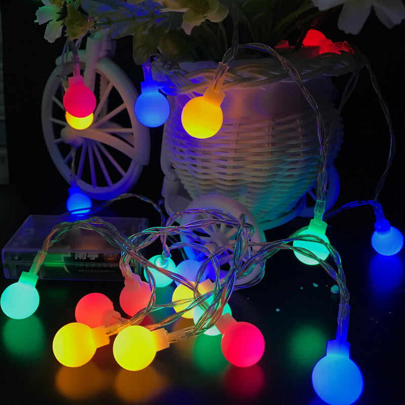Nowy 2M 20LED kolorowa piłka łańcuchy świetlne AA zasilanie bateryjne wróżka przyjęcie świąteczne ślub boże narodzenie miga LED Home Decoration