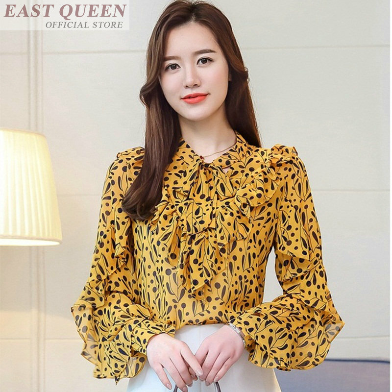 Women chiffon blouse sexy v-neck long butterfly sleeve 2018 fashion floral print tops ladies office bodycon shirts DD595 L