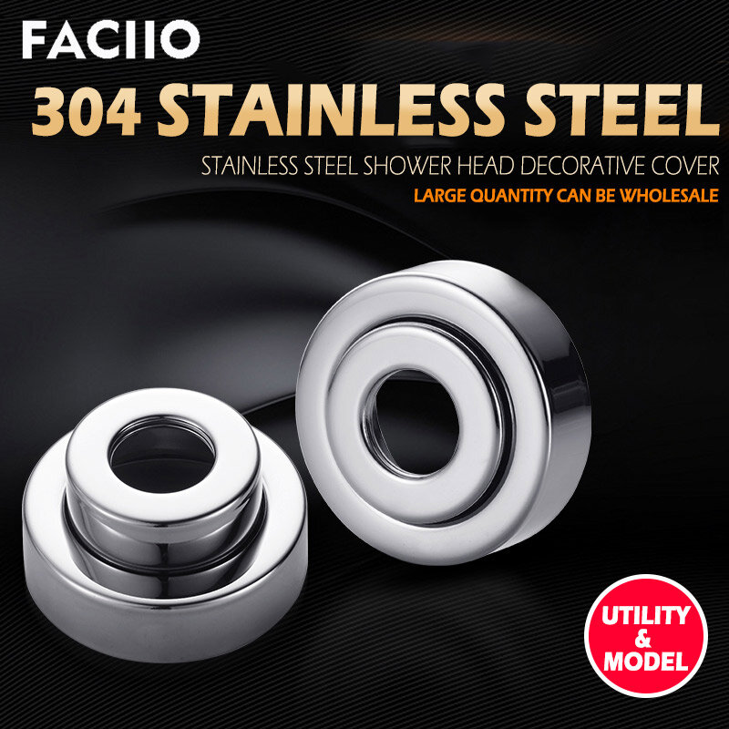FACIIO-304 Stainless Steel Water Pipe Faucet Fixação Kit para Duche Mixer, Capa Decorativa, Acessórios Do Banheiro, Novo