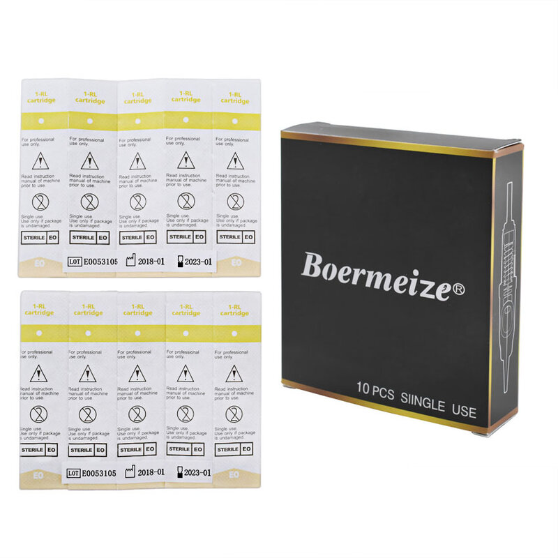 Boermeize 문신 바늘 영구 메이크업 카트리지, 전기 기계 펜, 눈썹 립 1R, 3R, 5R, 7R, 9R, 10 개